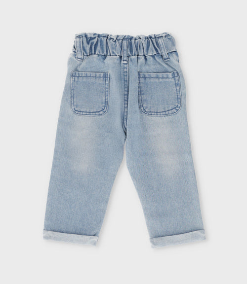 Jeans bebé con corazones 3 meses / Celeste