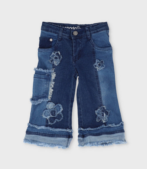 Jeans bebé aplicación de flores