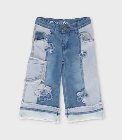 Jeans bebé aplicación de flores