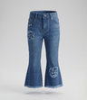Jeans bebé acampanado con flores