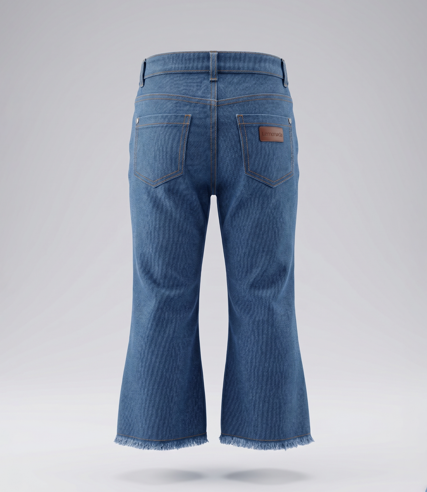 Jeans bebé acampanado con flores 3 meses / Azul Marino