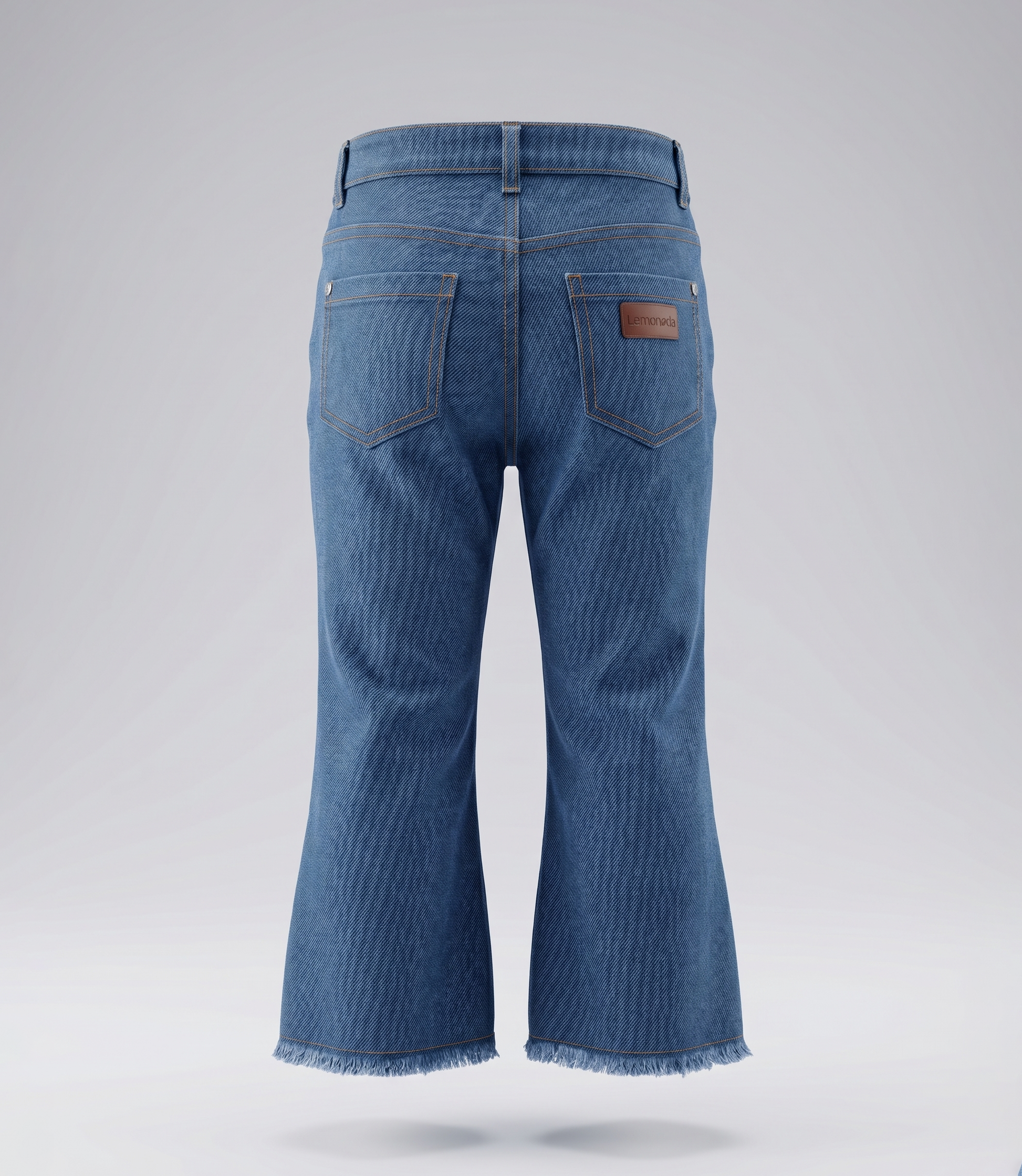 Jeans bebé acampanado con flores 3 meses / Azul Marino