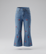 Jeans bebé flare con cherry
