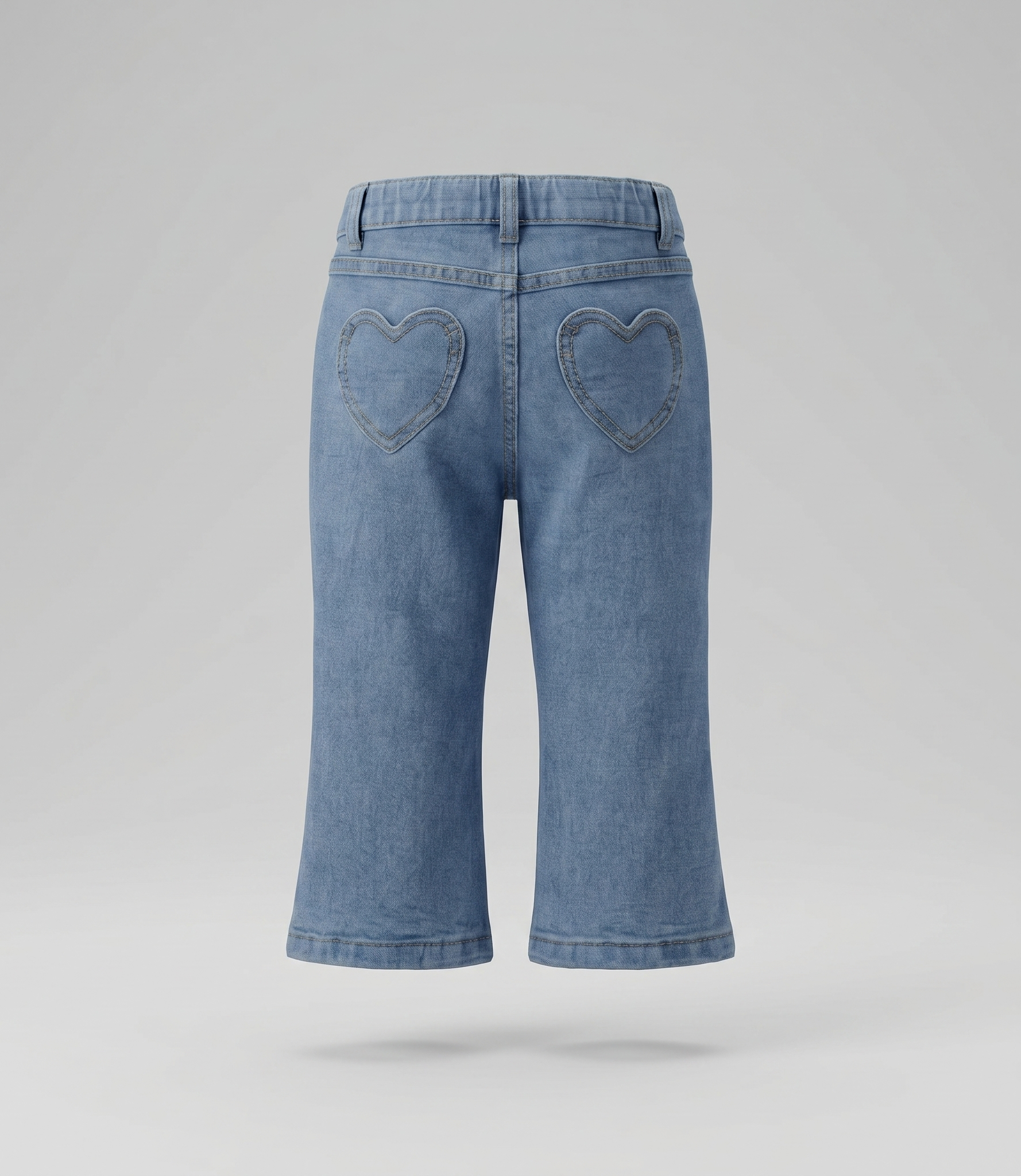 Jeans bebé flare con cherry 3 meses / Celeste