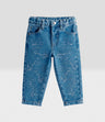 Jeans bebé mom con bordado