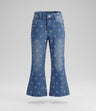 Jeans bebé flare con lazos