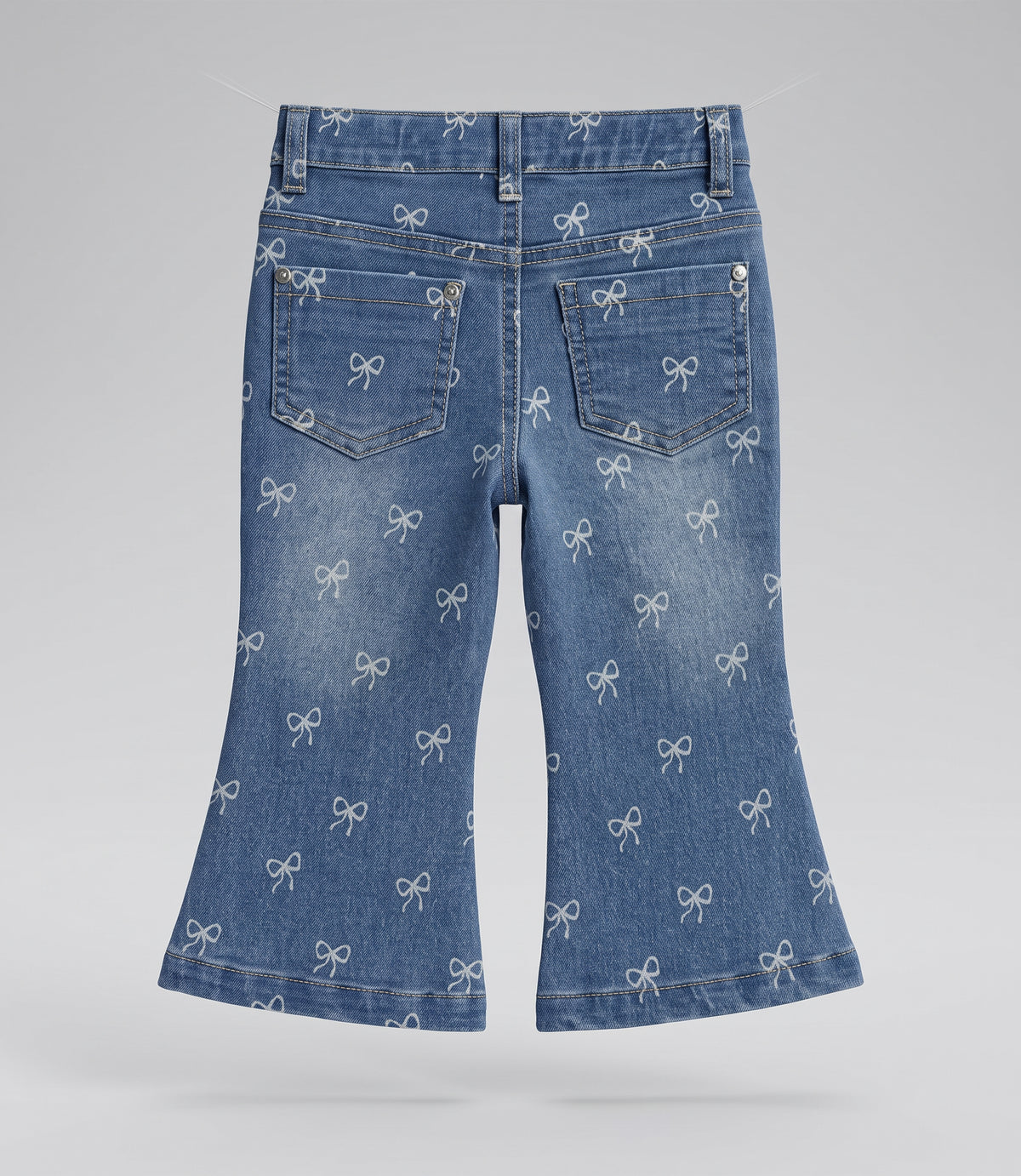 Jeans bebé flare con lazos 3 meses / Celeste