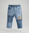 Jeans Bebé Patchwork Con Oso