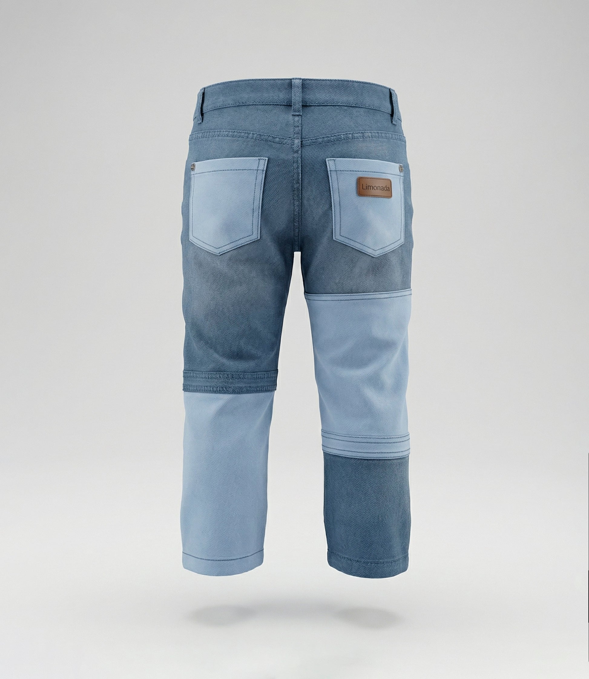 Jeans Bebé Patchwork Con Oso 3 meses / Celeste