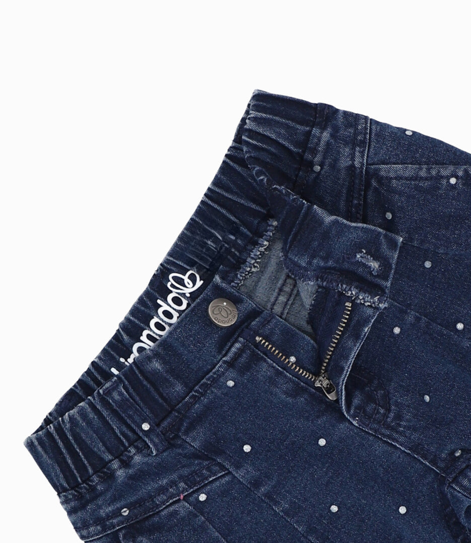 Jeans bebé niña con puntos 3 meses / Azul Marino