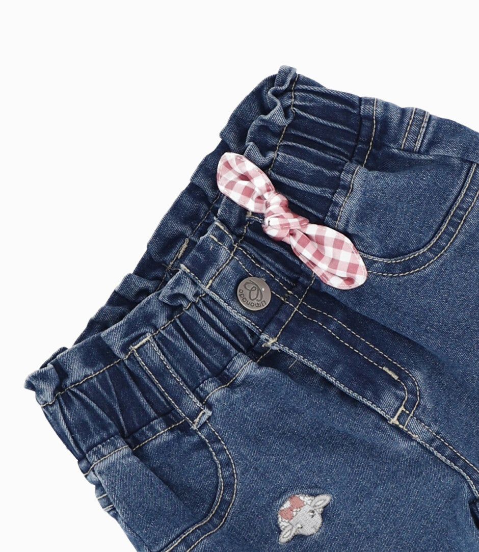 Jeans bebé niña con ovejas 3 meses / Azul Marino