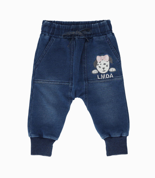 Jeans bebé niña con perrito 3 meses / Azul Marino