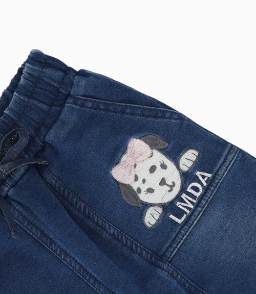 Jeans bebé niña con perrito 3 meses / Azul Marino