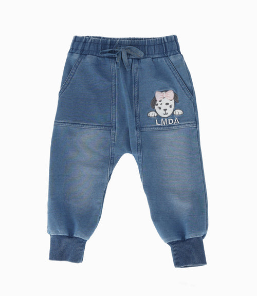 Jeans bebé niña con perrito 3 meses / Celeste