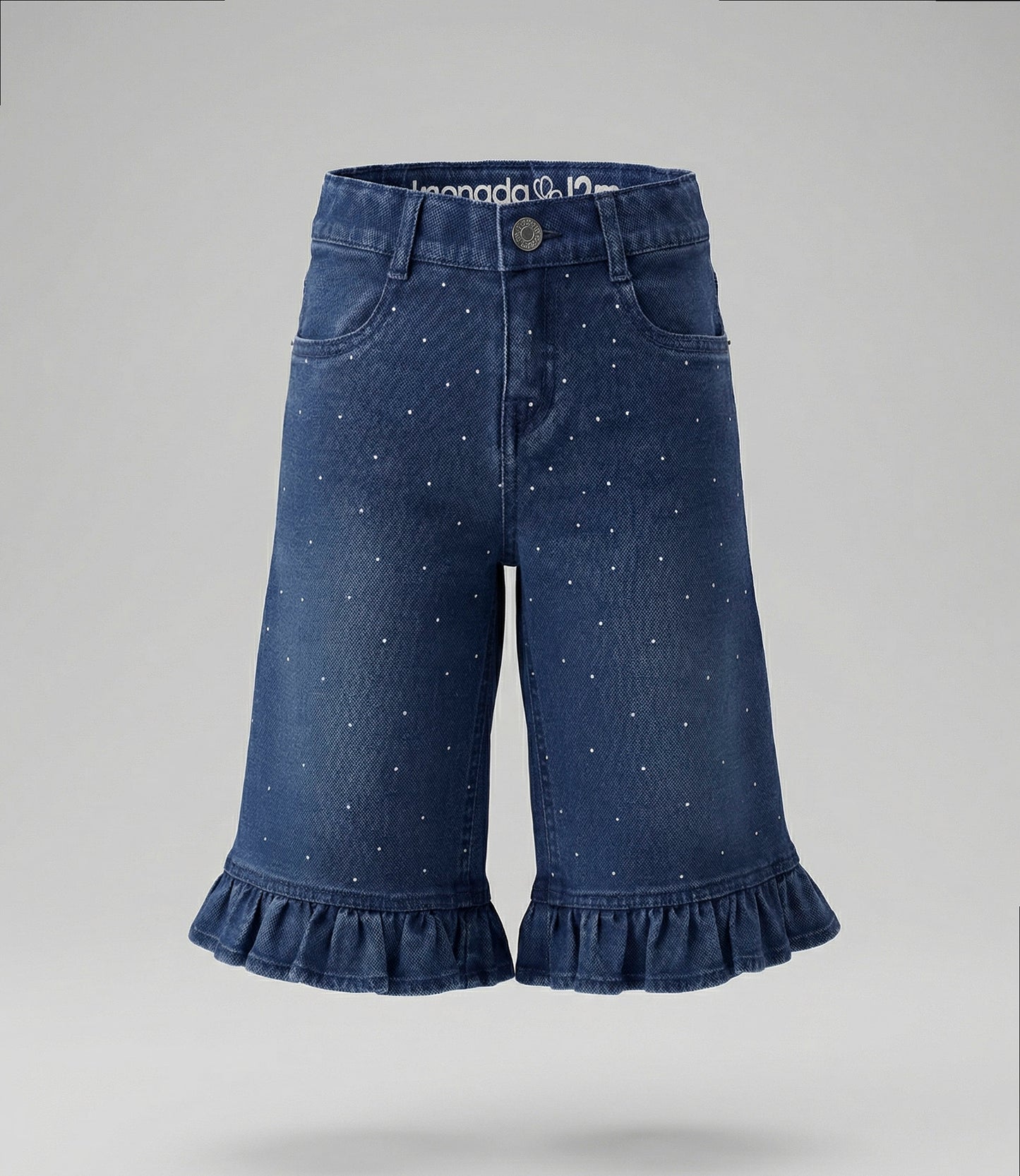 Jeans bebé con vuelos y brillos 3 meses / Azul Marino