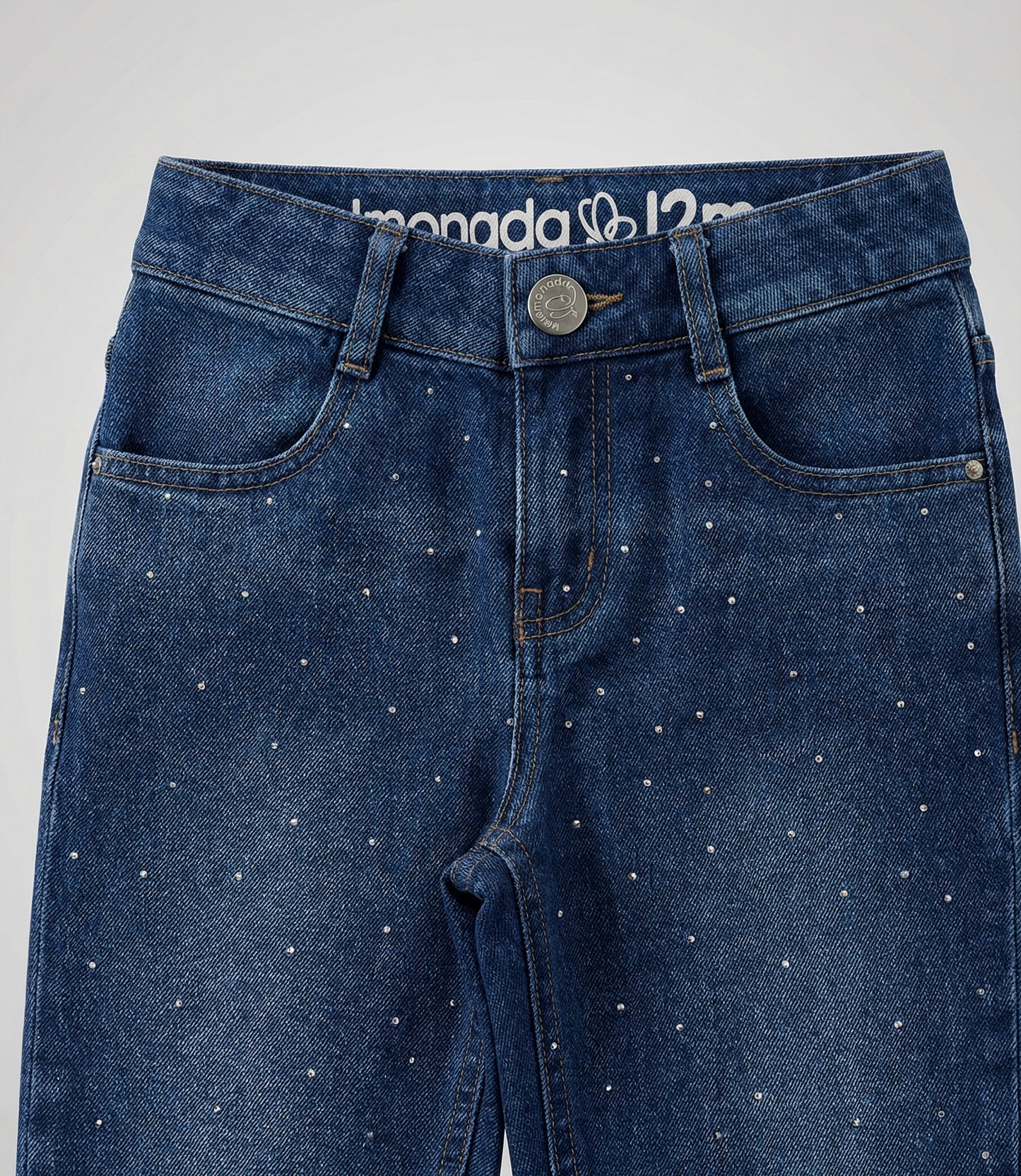 Jeans bebé con vuelos y brillos 3 meses / Azul Marino