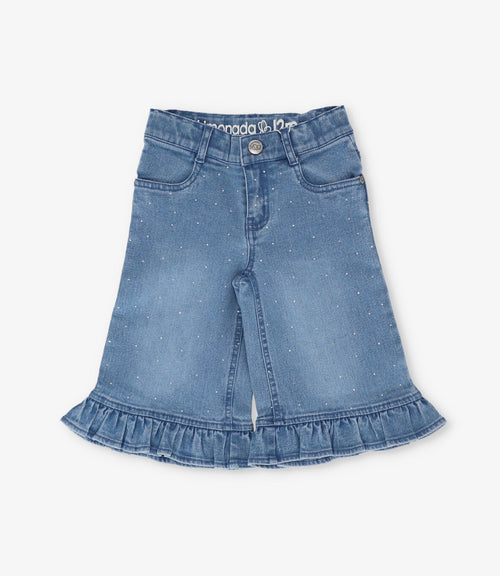 Jeans bebé con vuelos y brillos 3 meses / Celeste