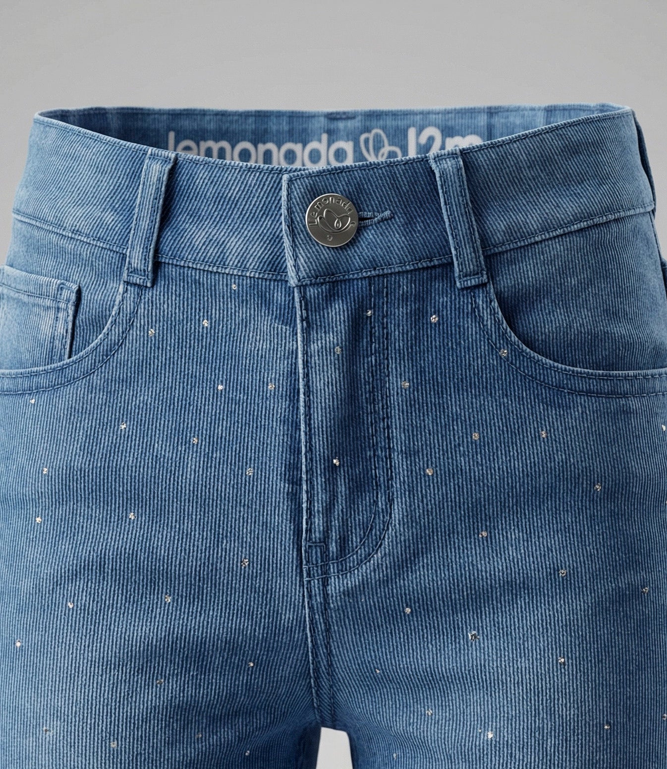 Jeans bebé con vuelos y brillos 3 meses / Celeste