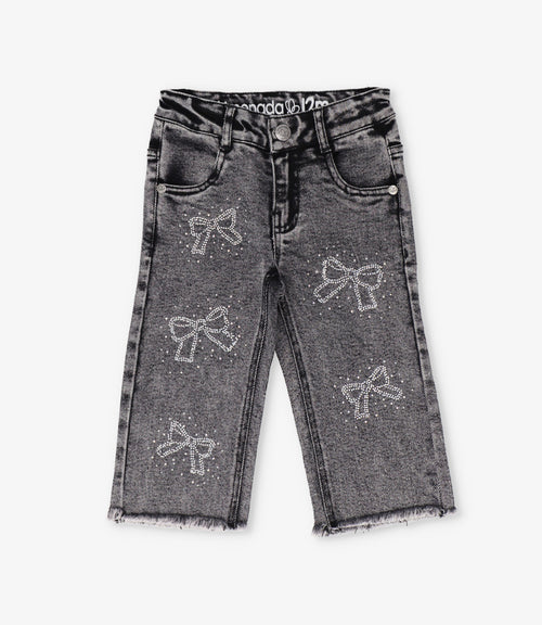 Jeans bebé con lazos 3 meses / Negro