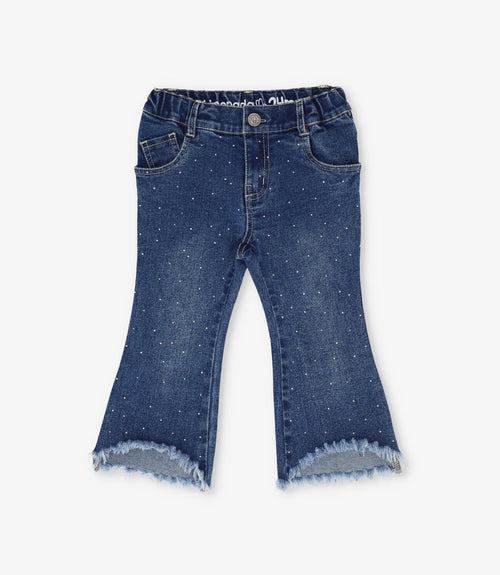 Jeans bebé con flores 3 meses / Azul Marino