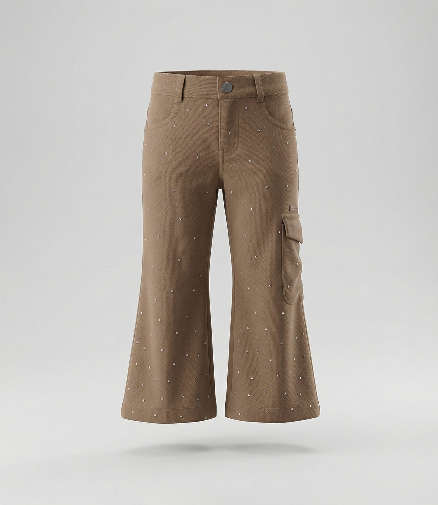 Pantalón bebé de cotelé con brillos 3 meses / Café