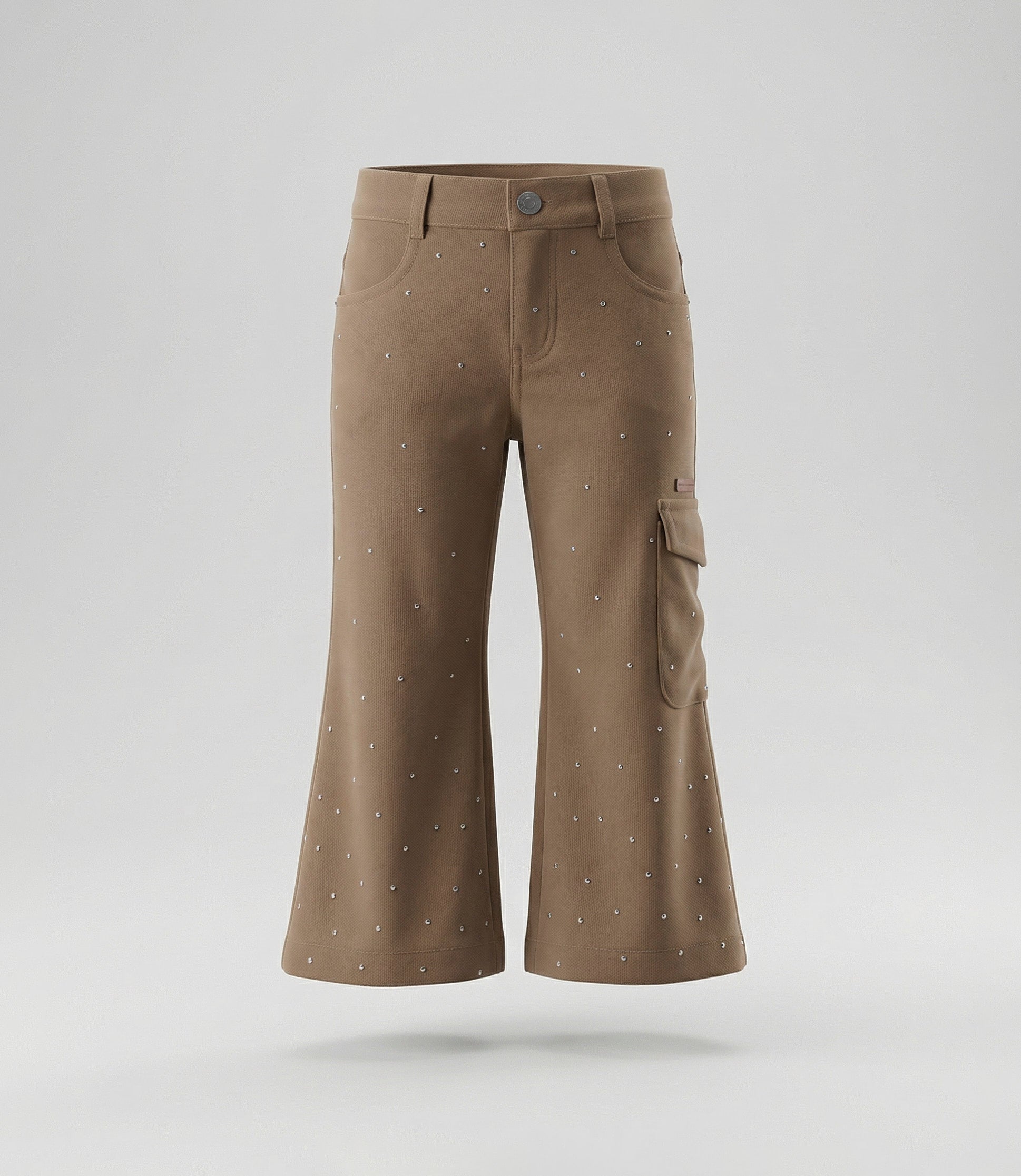 Pantalón bebé de cotelé con brillos 3 meses / Café