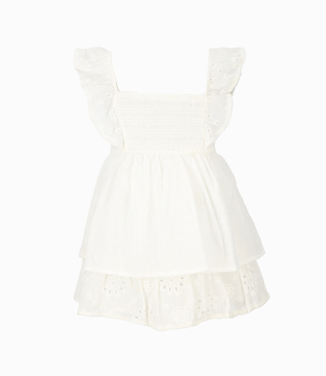 Vestido Con Capas Bebé Niña Crudo Limonada 3 meses / Crudo