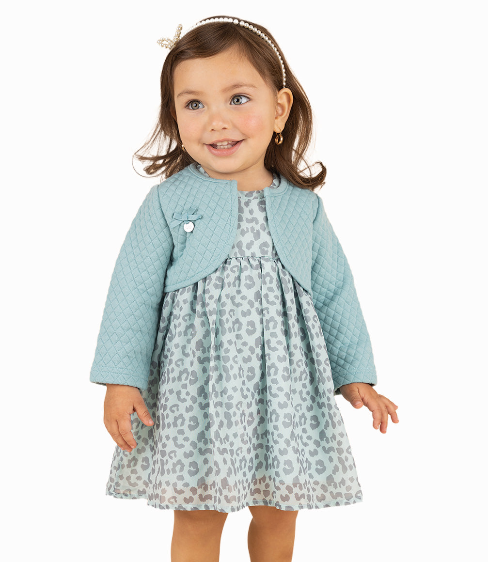 Vestido Bebé Niña Animal Print Menta 3 meses / Menta