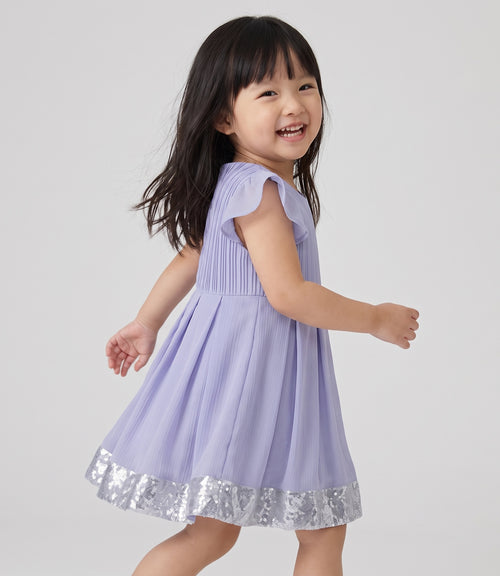 Vestido Bebé Con Vuelos 3 meses / Celeste