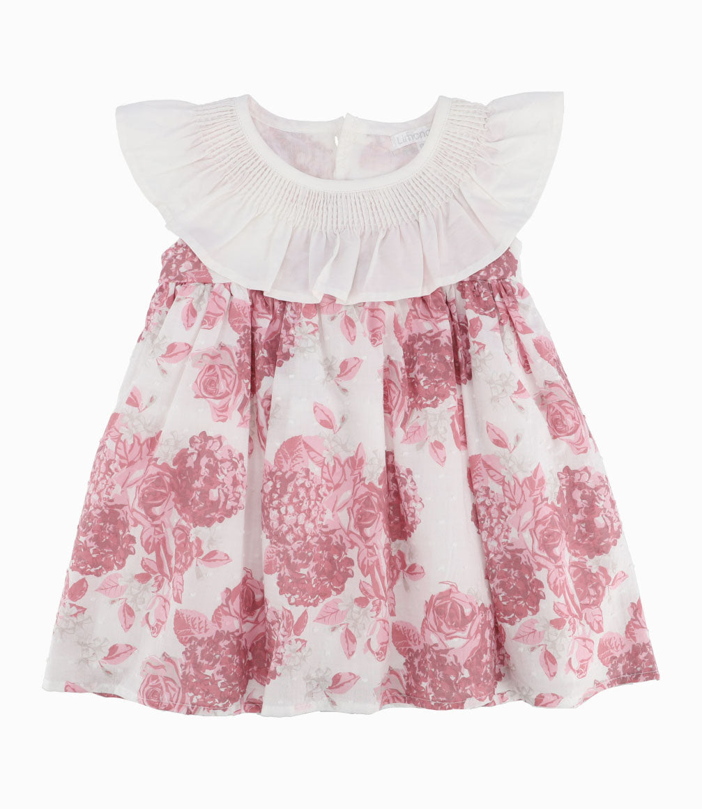 Vestido Bebé Floreado 3 meses / Palo Rosa