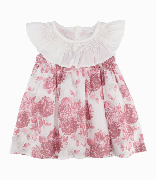 Vestido Bebé Floreado 3 meses / Palo Rosa