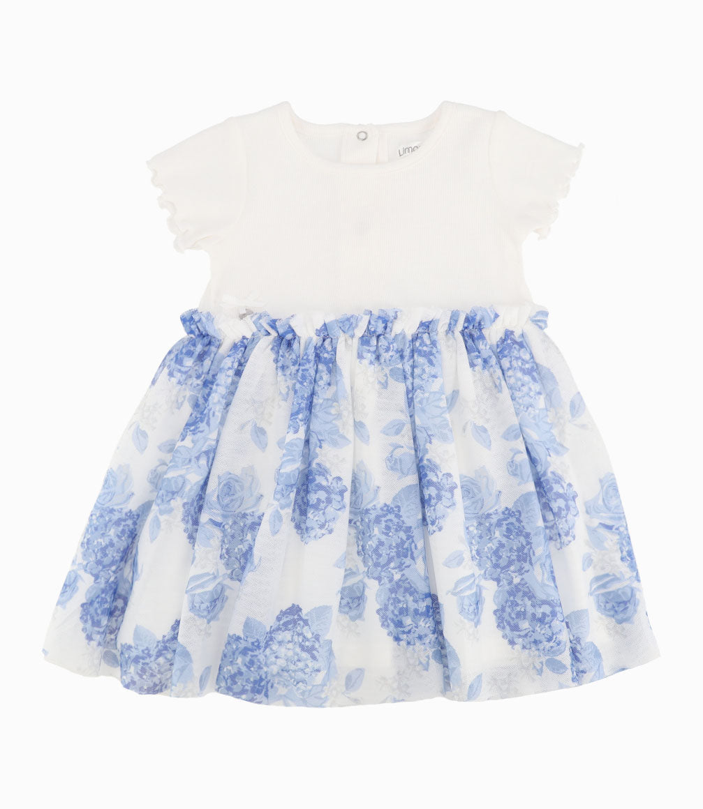 Vestido Bebé Con Flores 3 meses / Celeste