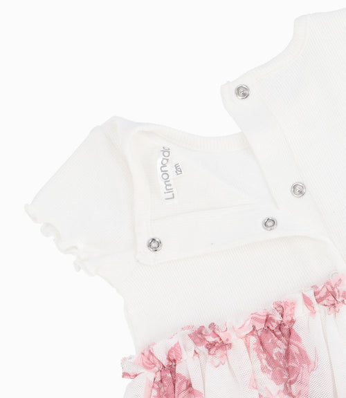 Vestido Bebé Con Flores 3 meses / Palo Rosa