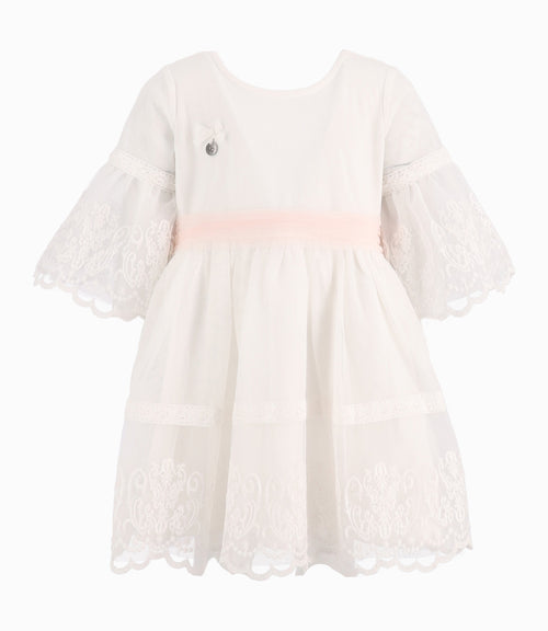 Vestido Bebé Con Lazo 3 meses / Blanco