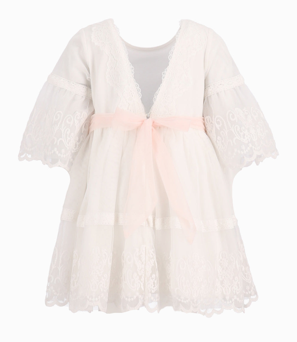 Vestido Bebé Con Lazo 3 meses / Blanco