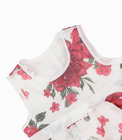 Vestido Bebé Con Vuelos Y Flores