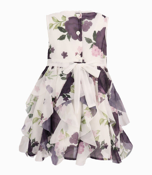 Vestido Bebé Con Vuelos Y Flores 3 meses / Morado