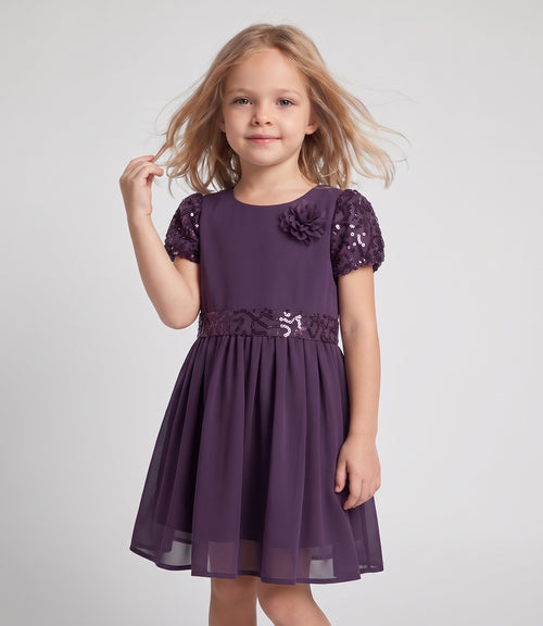 Vestido Bebé Con Lentejuelas 3 meses / Morado
