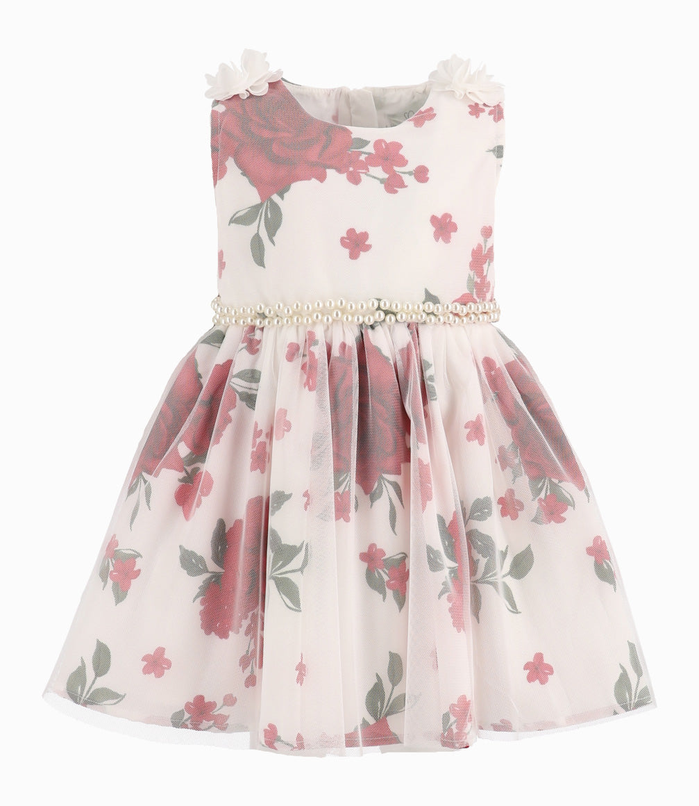 Vestido Bebé Con Flores 3 meses / Rojo