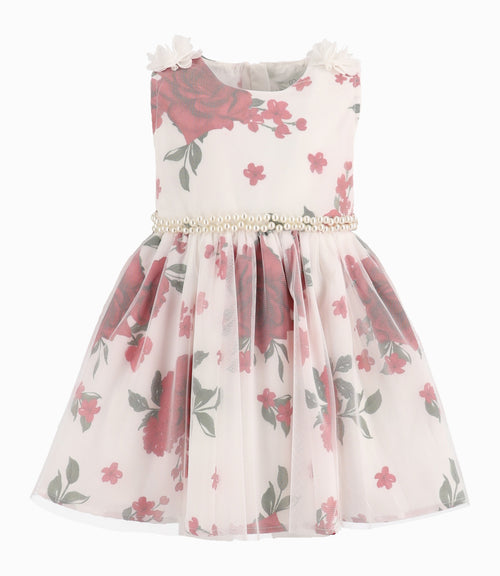 Vestido Bebé Con Flores 3 meses / Rojo