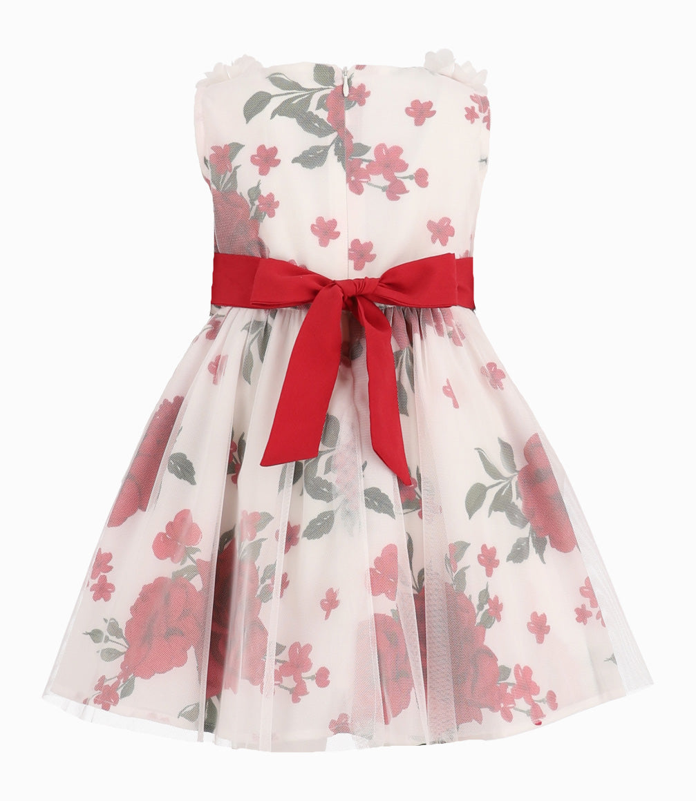 Vestido Bebé Con Flores 3 meses / Rojo