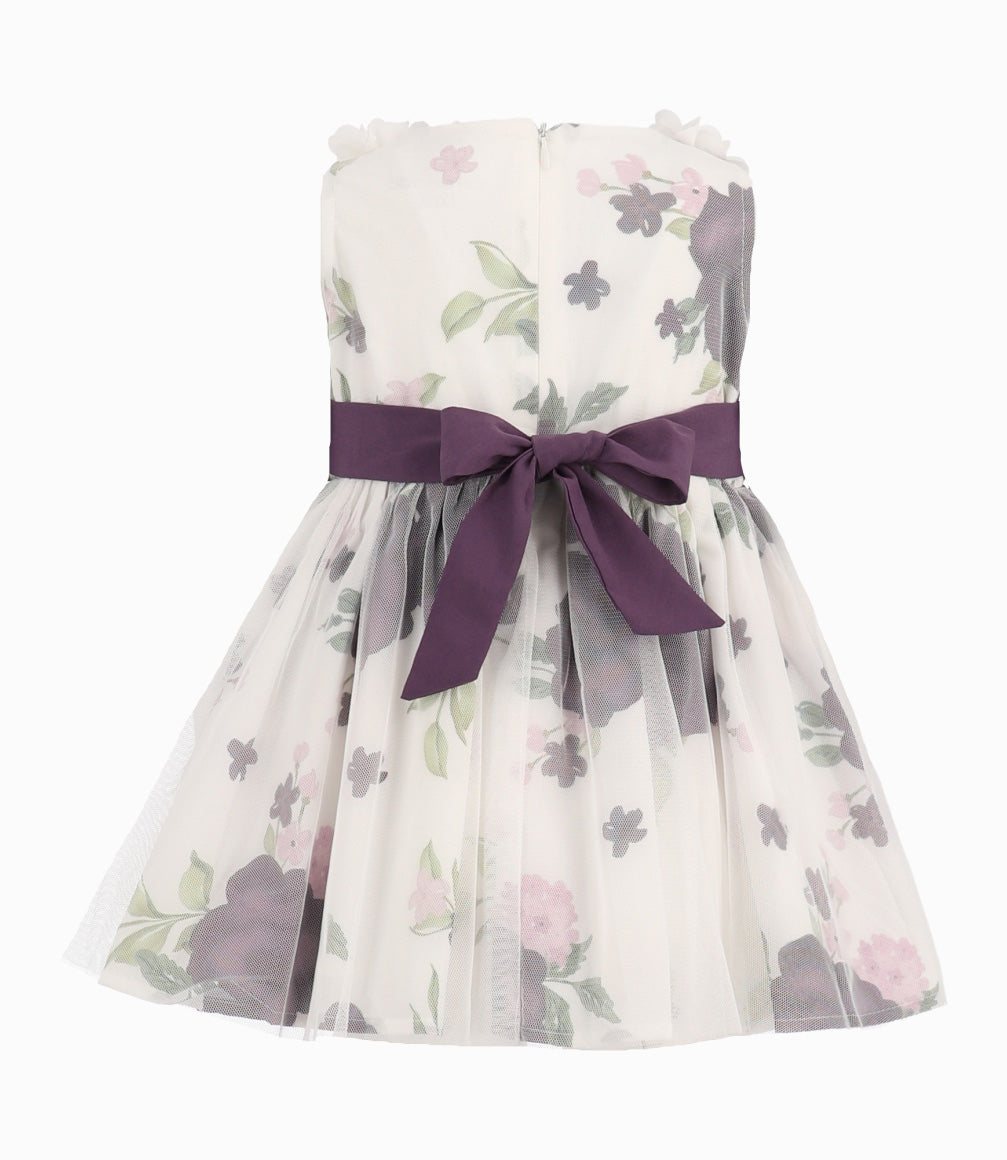 Vestido Bebé Con Flores 3 meses / Morado