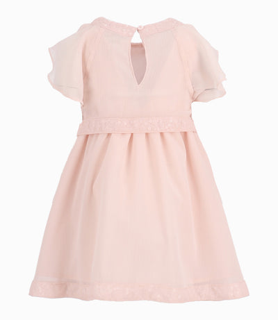 Vestido Bebé Con Vuelos 3 meses / Palo Rosa