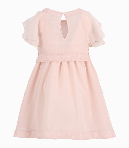 Vestido Bebé Con Vuelos 3 meses / Palo Rosa