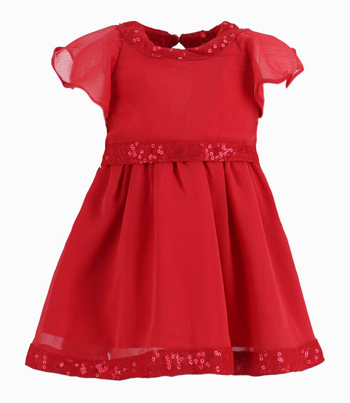 Vestido Bebé Con Vuelos 3 meses / Rojo