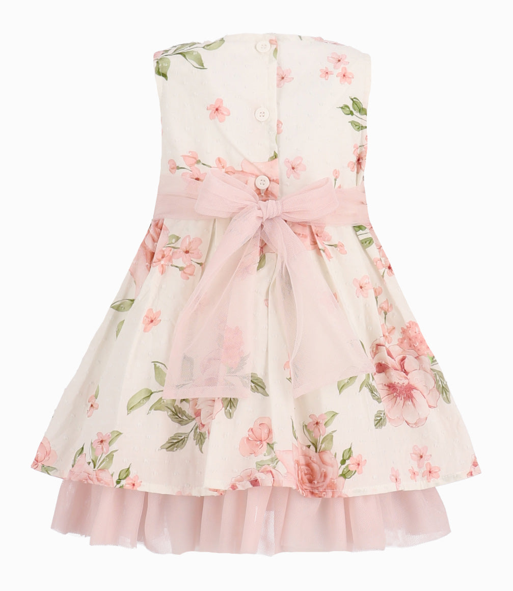 Vestido Bebé Floreado 3 meses / Palo Rosa