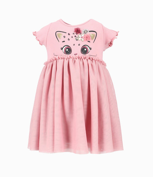 Vestido bebé con tul 3 meses / Palo Rosa