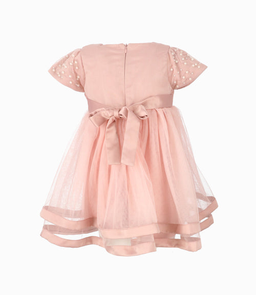 Vestido bebé con perlas 3 meses / Rosado