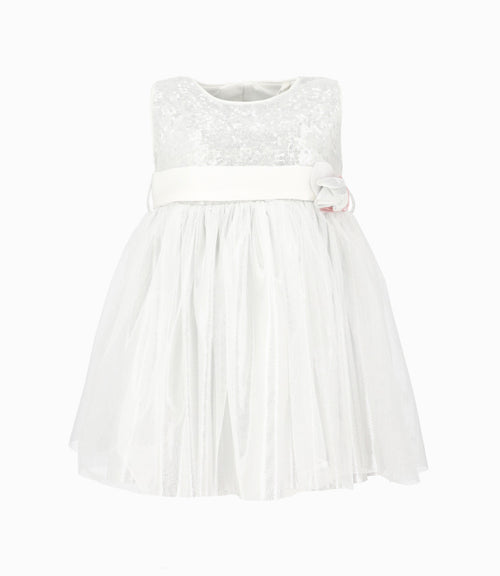Vestido bebé niña con tul 3 meses / Blanco
