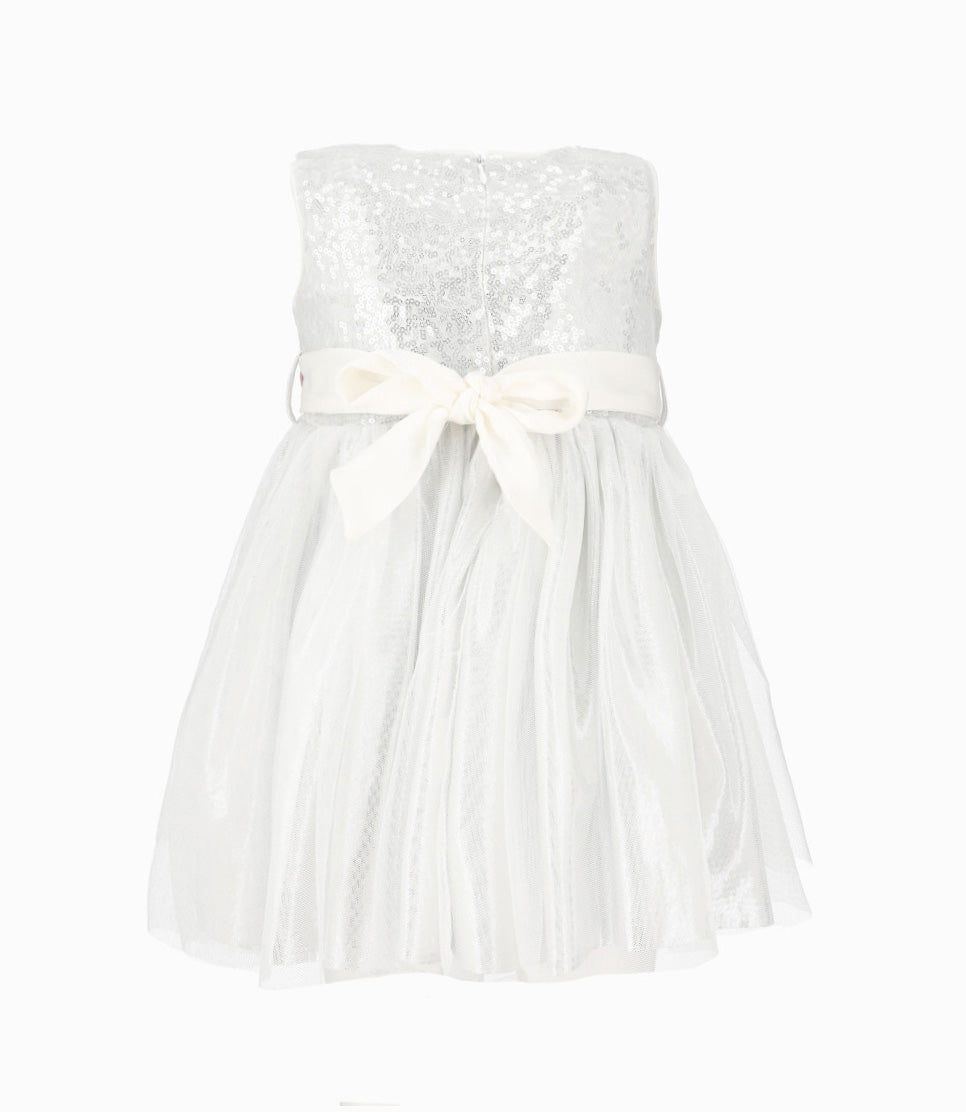 Vestido bebé niña con tul 3 meses / Blanco